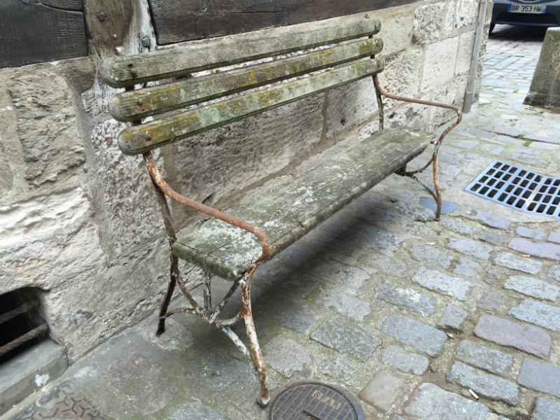 banc de jardin fer et bois