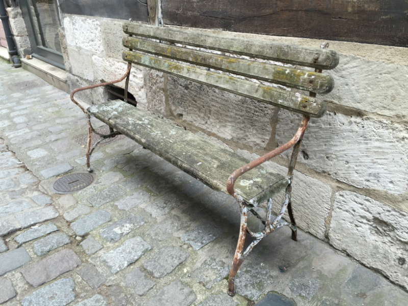 banc de jardin fer et bois