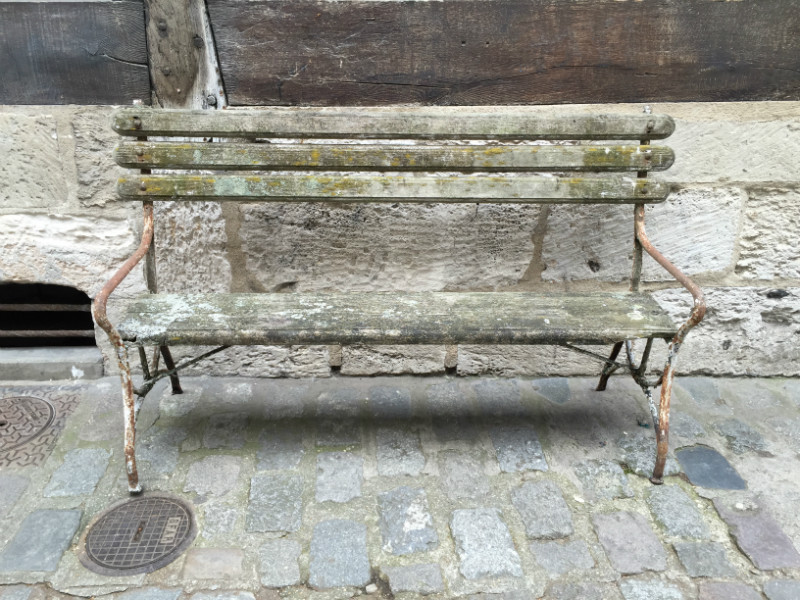 banc de jardin fer et bois