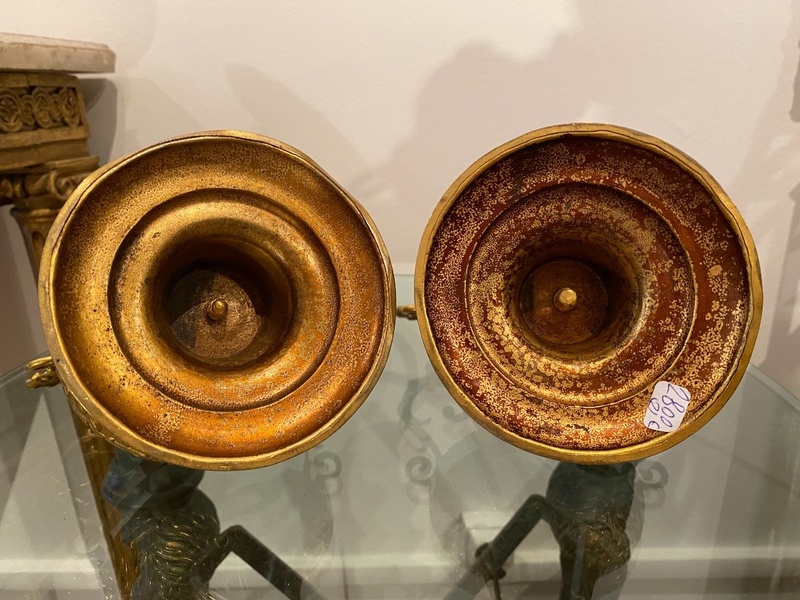 Paire De Vases Cuivre Doré